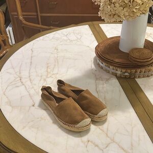 Aqua Tan Suede Espadrilles